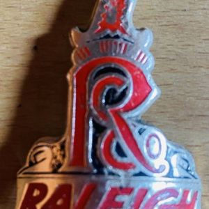 Vintage Raleigh Bicycle Heron Head Frame Badge – 1970s–1980s (Used)