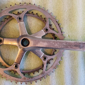 Shimano 600EX FC-6207 Double Chainset – 170mm, 52/42T, Alloy (Vintage, Used)