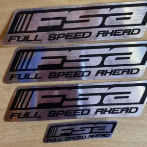 FSA (Full Speed Ahead) Decal Sticker – 5" Black & Chrome