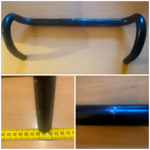 Black Road Bike Drop Handlebar – 25.4mm Clamp – 400mm Wide (Unbranded)