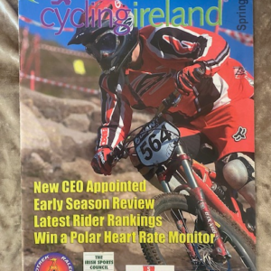 Cycling Ireland Spring 2003 vintage magazine cover featuring mountain biker and Sean Kelly Tour de Tour feature