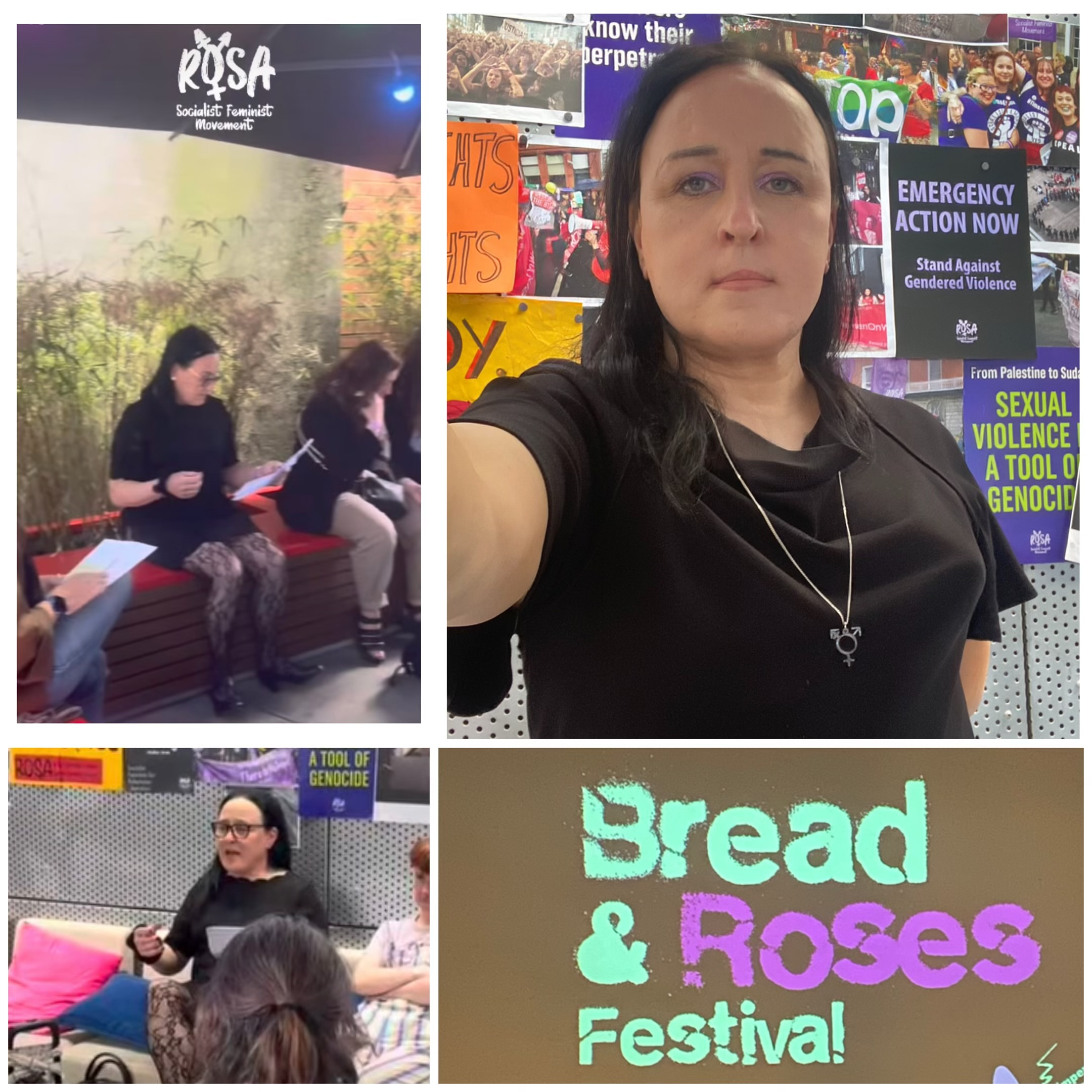 Sorcha Rosa speaking about intersex liberation and bodily autonomy at Bread and Roses Festival 2026